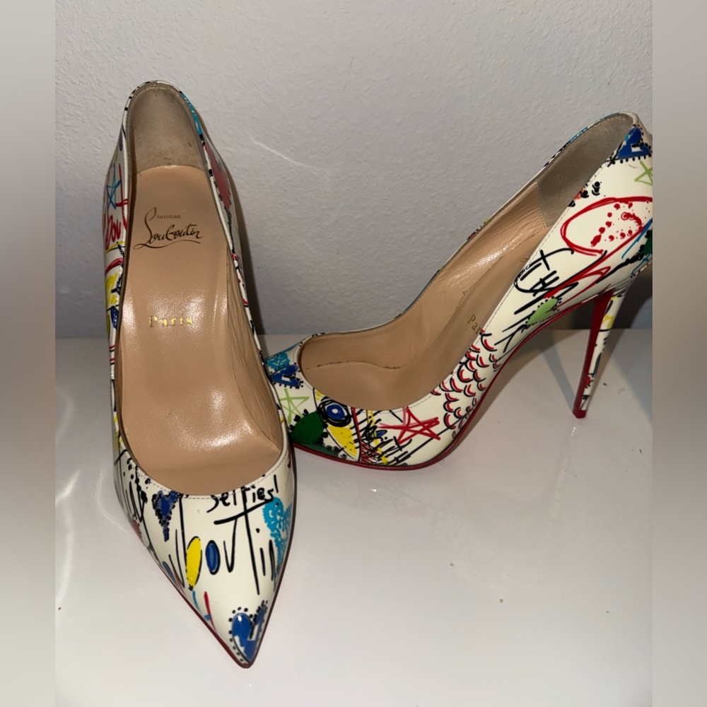 Christian Louboutin Red and Multicolor Heels